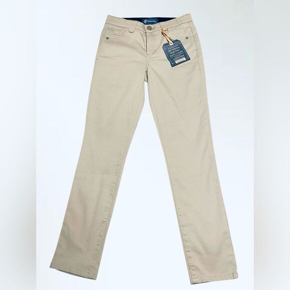 New Democracy Ab Solution ankle length high rise khaki pants NWT size 0 - Picture 3 of 9